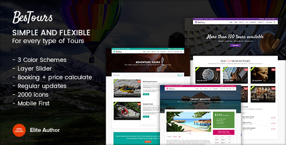 BESTOURS — многостраничный шаблон туров